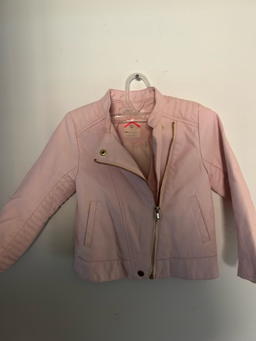 H&M Light Pink Moto Faux-Leather Jacket motorcycle jacket